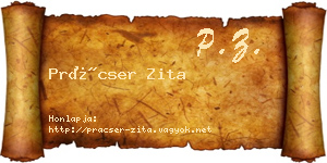 Prácser Zita névjegykártya